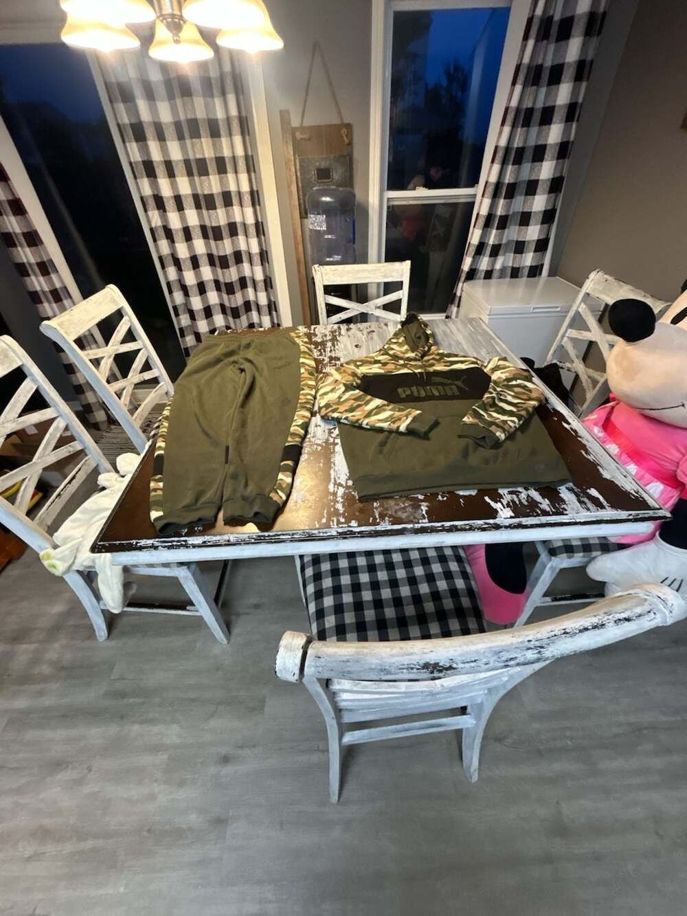 Puma Men's Olive Green Camouflage Fleece Hoodie and Jogger Sweatpants Set